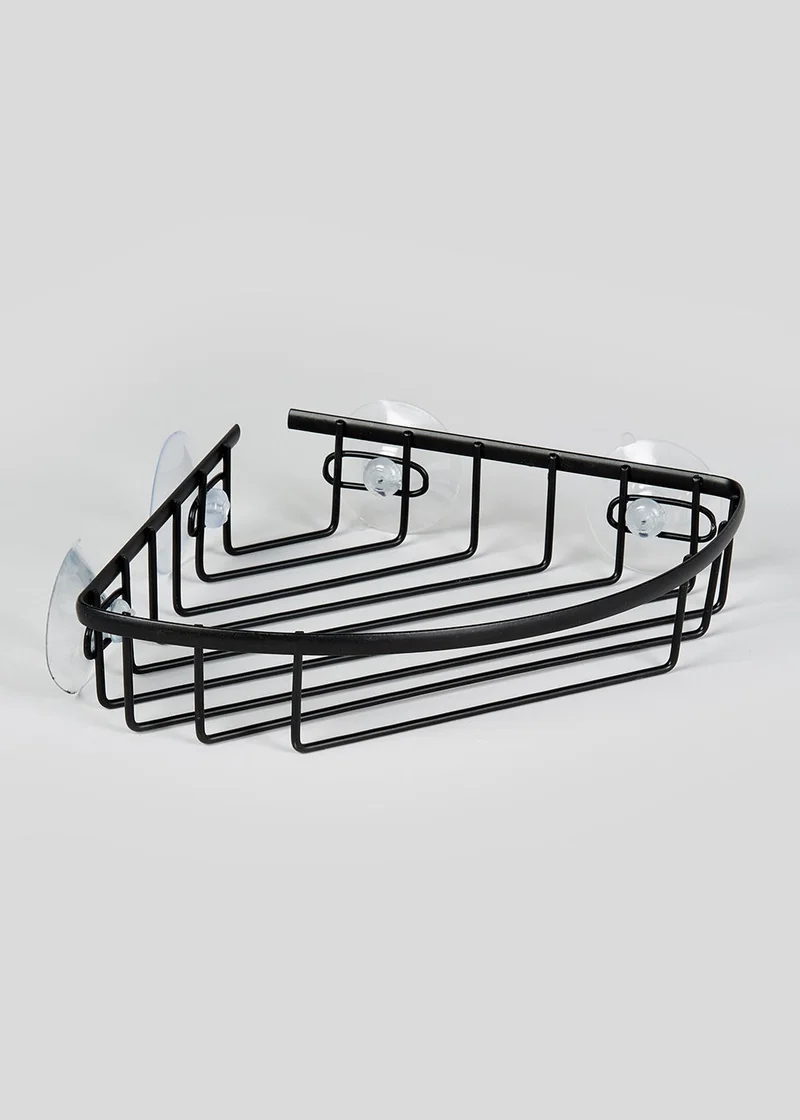 Matalan Metal Wire Corner Shower Shelf (25cm x 21cm) Black