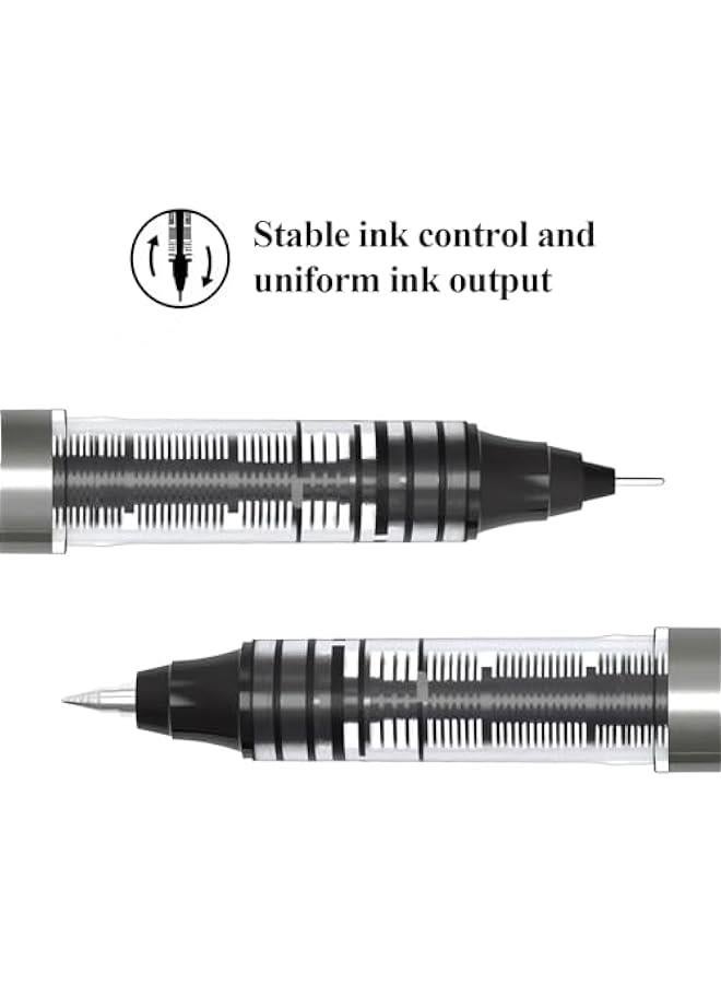 Pelican 8 Pieces Fine Point Liquid Rollerball Pens, 0.5mm Black Ink, Ultra Smooth Writing for Notes, Office and School Supplies for Students, Women, and Men  - Image 2