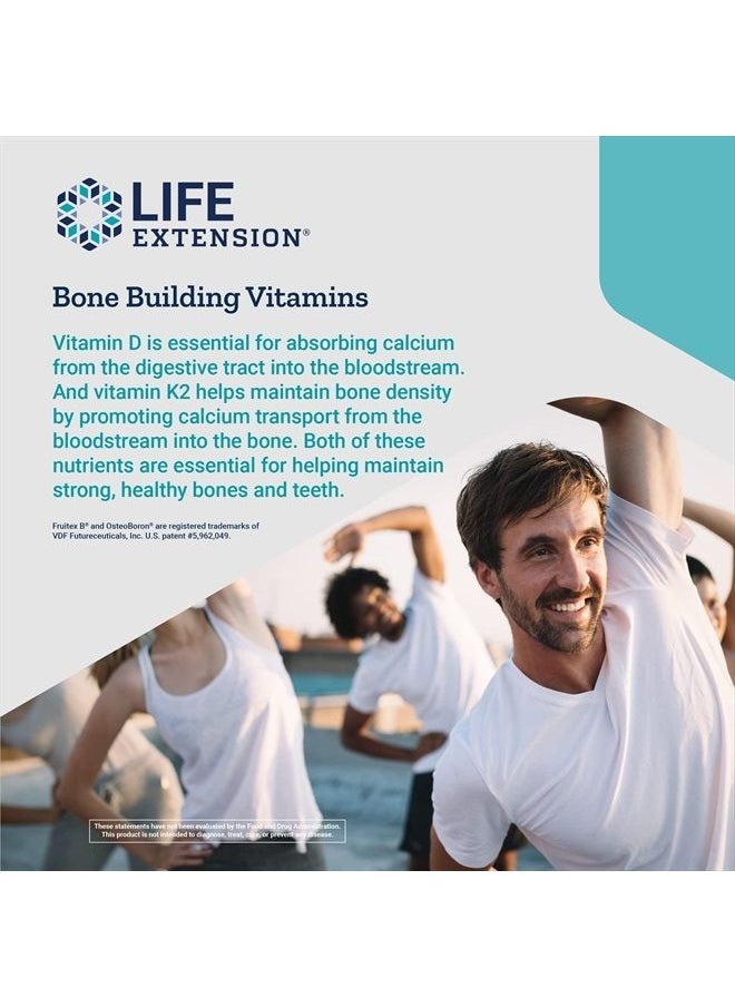 Bone Restore + Vitamin K2 Vitamins & Minerals Maintain Bone Health & Strength - Fortifying Nutrients Calcium, D3 & Important Bone Building Minerals - Non-GMO, Gluten-Free -120 Capsules