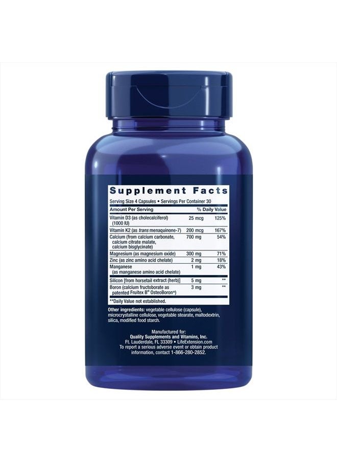 Bone Restore + Vitamin K2 Vitamins & Minerals Maintain Bone Health & Strength - Fortifying Nutrients Calcium, D3 & Important Bone Building Minerals - Non-GMO, Gluten-Free -120 Capsules
