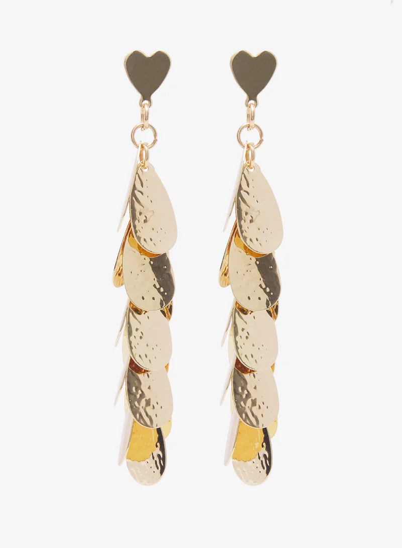 ELLA Gold Accent Detail Drop Down Earrings
