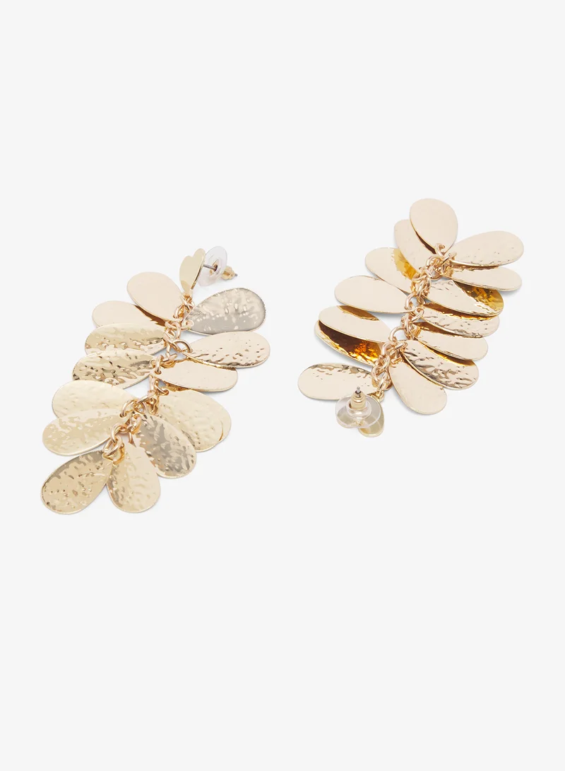 ELLA Gold Accent Detail Drop Down Earrings