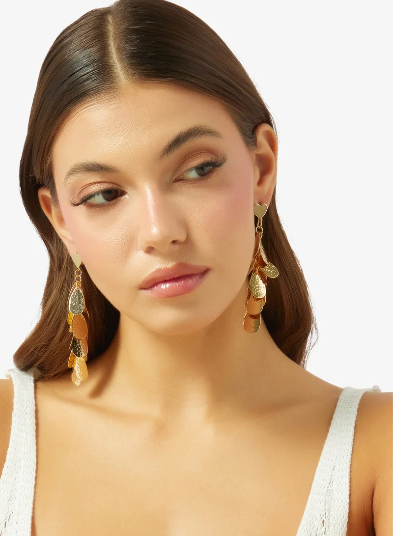 Ella Gold Accent Detail Drop Down Earrings