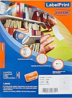 Yassin Pack of Label Yassin A4 - Size (38.1x21.2mm) 65 Labels 
