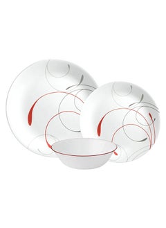 18-Pieces Corelle  Vitrelle Dinnerware Set White/Red