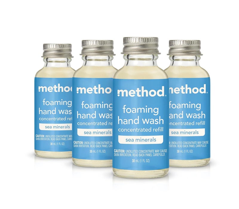 Method Foaming Hand Wash Concentrates Refills Sea Minerals 4 Recyclable 1 fl oz Refills