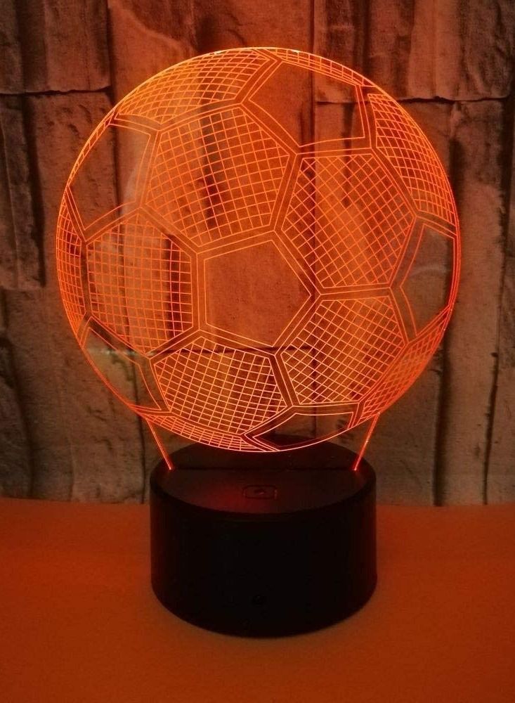 althiqahkey Room Football LED Colorful Gradient 3D Stereo Table Lamp Touch Remote USB Multicolor Night Light Desk Bedside Creative Decoration Gift Decoration LED Bed - Image 5