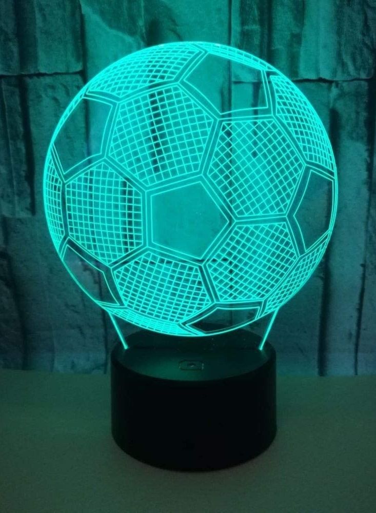 althiqahkey Room Football LED Colorful Gradient 3D Stereo Table Lamp Touch Remote USB Multicolor Night Light Desk Bedside Creative Decoration Gift Decoration LED Bed - Image 1