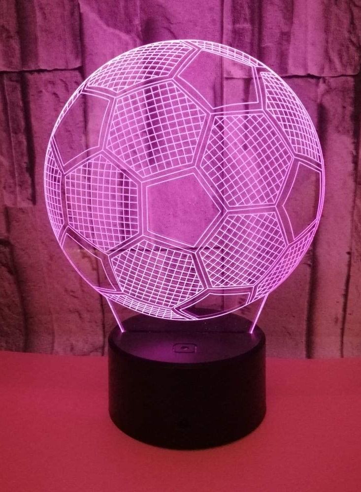 althiqahkey Room Football LED Colorful Gradient 3D Stereo Table Lamp Touch Remote USB Multicolor Night Light Desk Bedside Creative Decoration Gift Decoration LED Bed - Image 3