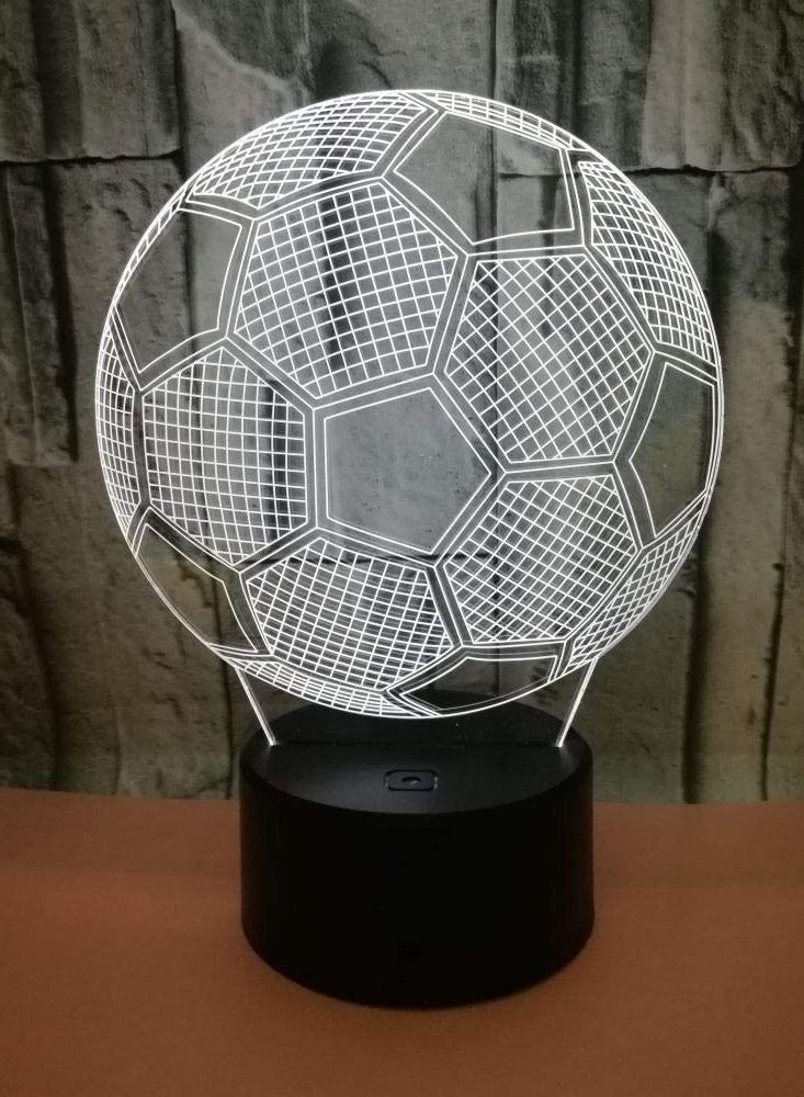 althiqahkey Room Football LED Colorful Gradient 3D Stereo Table Lamp Touch Remote USB Multicolor Night Light Desk Bedside Creative Decoration Gift Decoration LED Bed - Image 2