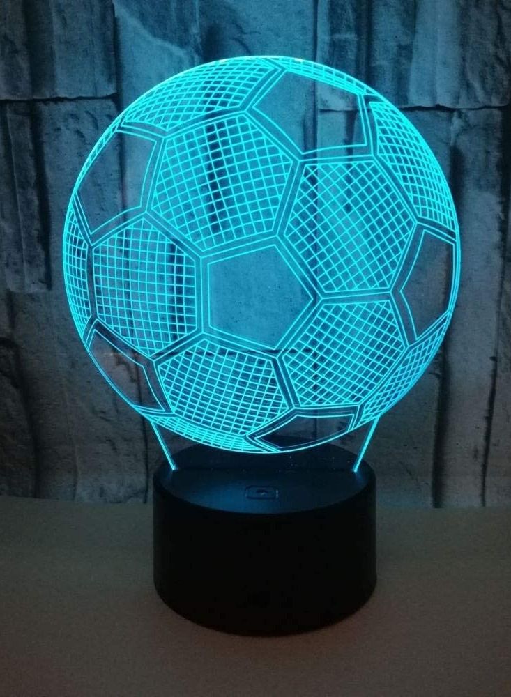 althiqahkey Room Football LED Colorful Gradient 3D Stereo Table Lamp Touch Remote USB Multicolor Night Light Desk Bedside Creative Decoration Gift Decoration LED Bed - Image 4