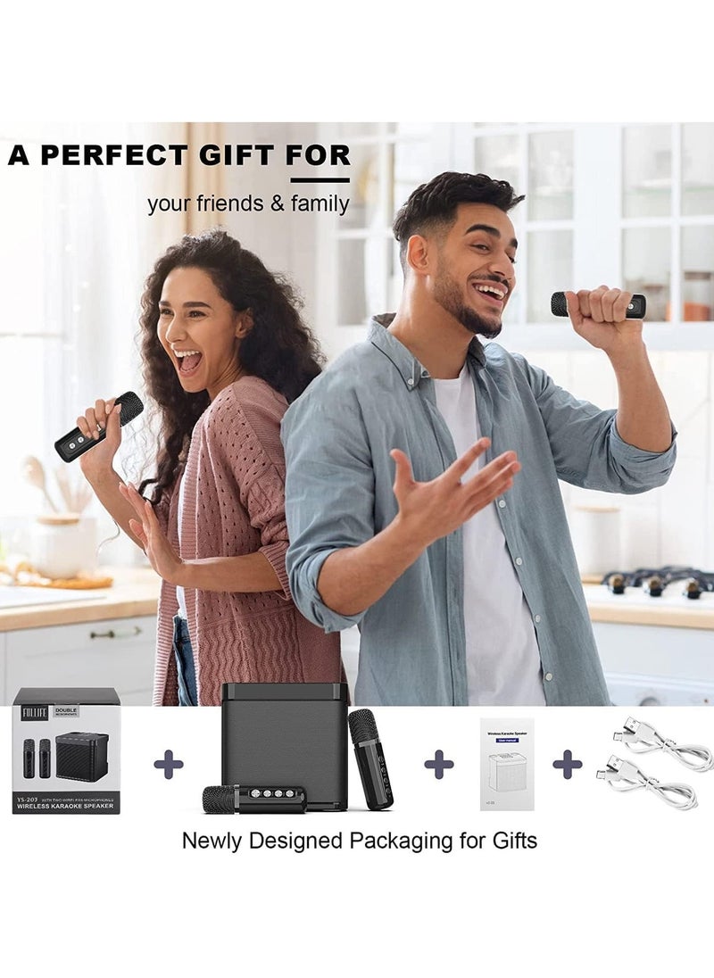 TIGER Portable Bluetooth Speaker Karaoke Machine for Adults & Kids | 2 Wireless Microphones | Portable Bluetooth Karaoke Speaker PA System | Singing Machine with Echo & Vocal Cut for Christmas (YS-203) - Image 5