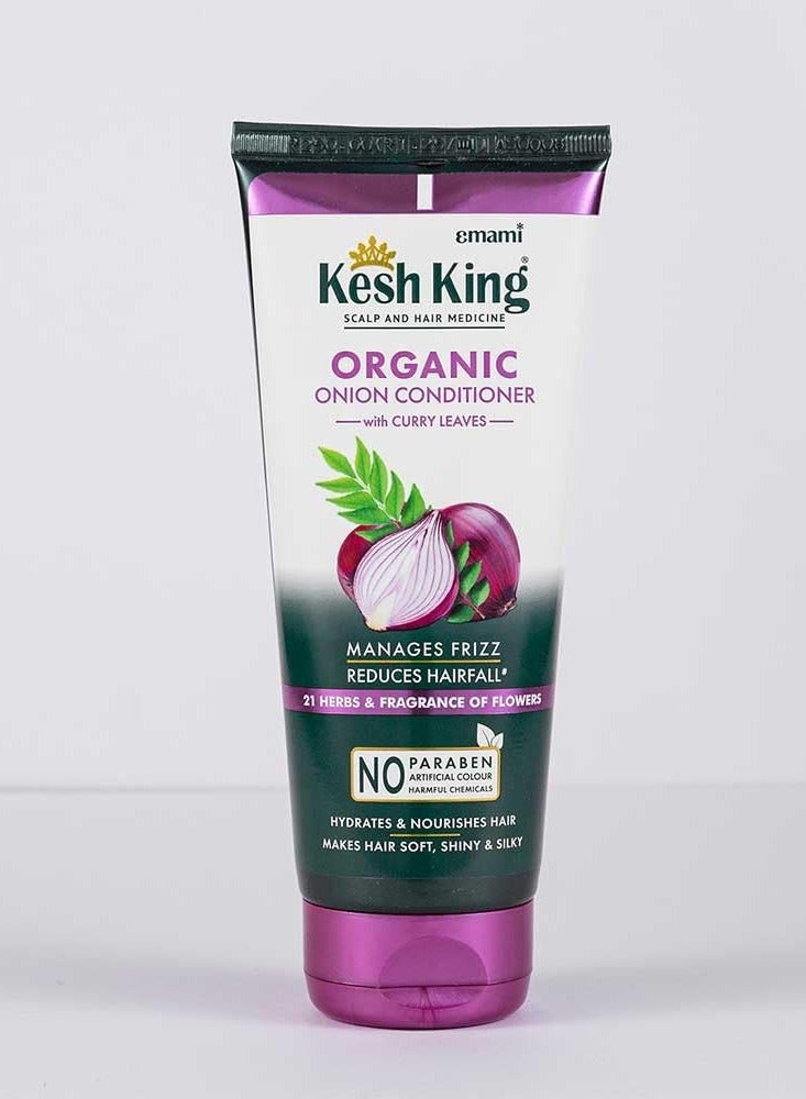 Kesh King Organic Onion Conditioner with Curry Leaves | Conditioner for Frizzy Hair, Reduces Hair Fall, Deep Nourishment & Hydration | Hair Conditioner for Dry, Damaged Hair- 200ml, 1 Count Visit the Kesh King Store - Image 1