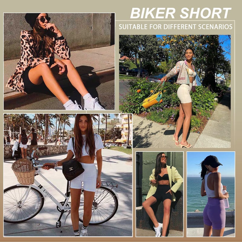 MOREFEEL High Waisted Biker Shorts for Women-Gym Bike Spandex Workout Shorts Tummy Control Shorts for Women Athletic Yoga Fitness Clothing Womens Shorts(Nude,L-XL) - Image 3