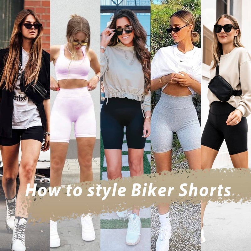 MOREFEEL High Waisted Biker Shorts for Women-Gym Bike Spandex Workout Shorts Tummy Control Shorts for Women Athletic Yoga Fitness Clothing Womens Shorts(Nude,L-XL) - Image 2