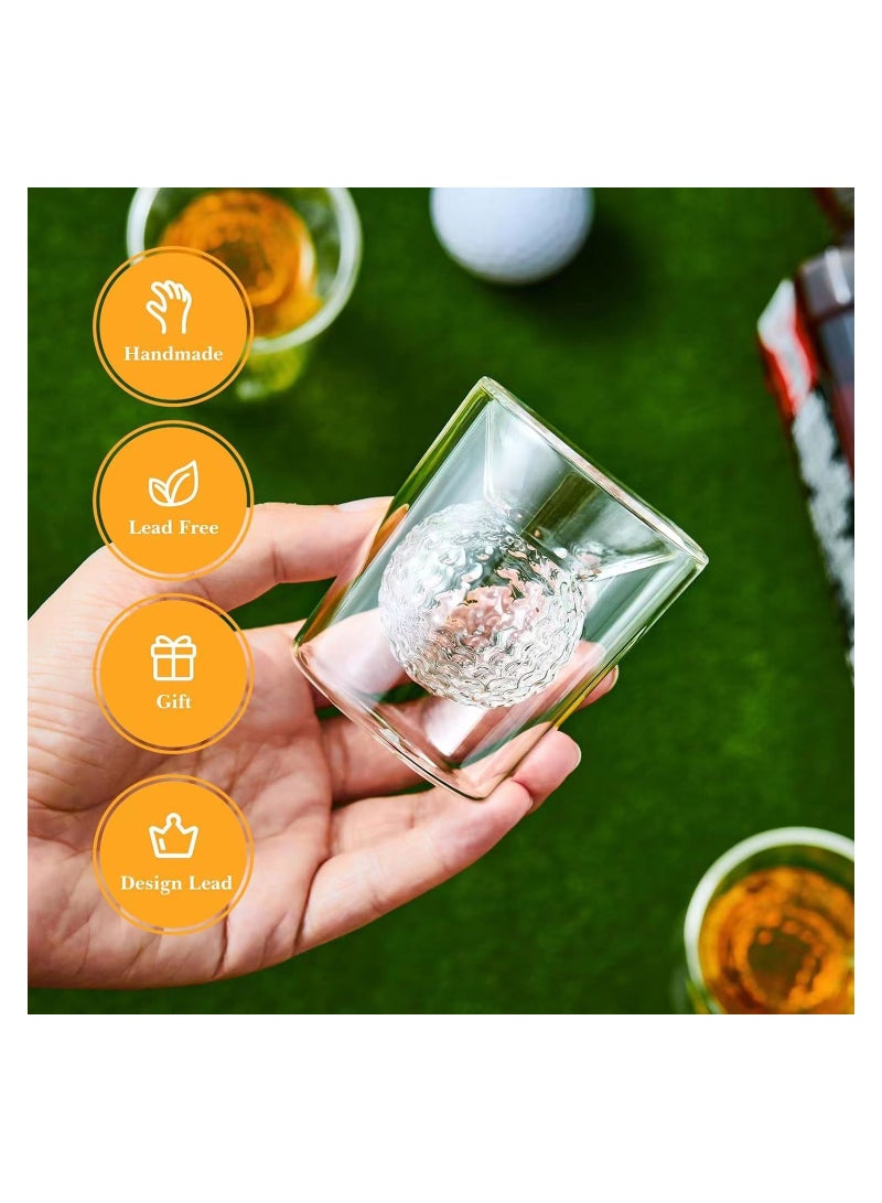 Golf ball Double tumbler glass High borosilicate tumbler Clear insulated milk drink cup thickened premium - Image 2