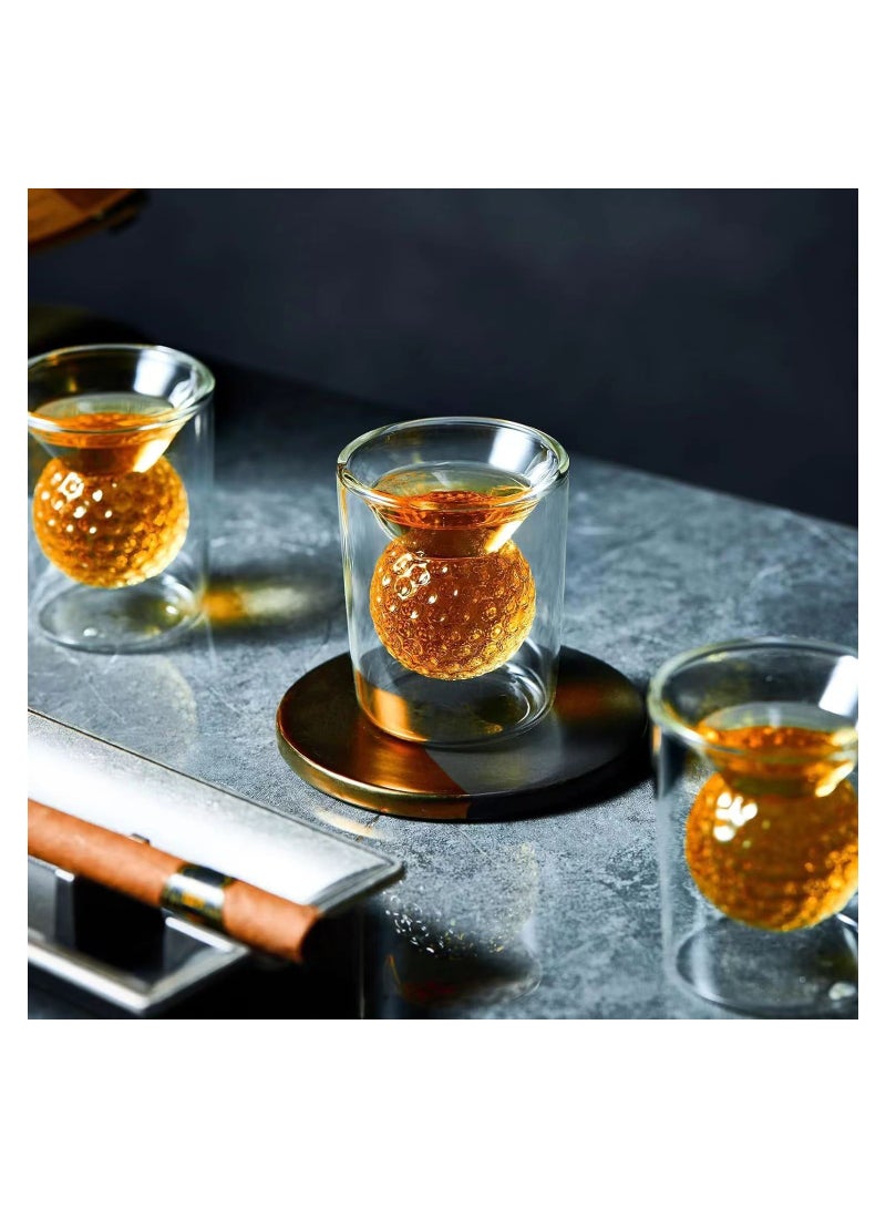 Golf ball Double tumbler glass High borosilicate tumbler Clear insulated milk drink cup thickened premium - Image 3
