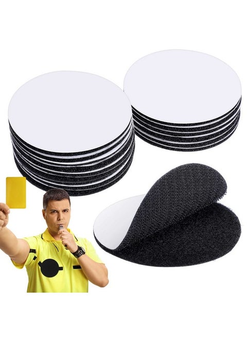 12 Pairs Referee Patch Hook And Loop Dots 3 Inch Self Sticky Circle Hook And Loop Round Adhesive Loop Tape Double Sided Hook And Loop Fasteners For Home Office Diy Wall Decor Tool Hanging