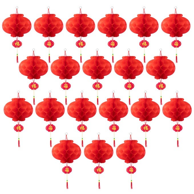 20 PIECES 10 INCH CHINESE RED PAPER LANTERNS FESTIVAL DECORATIONS FOR NEW YEAR SPRING FESTIVAL WEDDING AND RESTAURANT