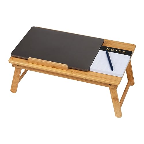 Mind Reader Lap Desk Laptop Stand, Bed Tray, Dorm Room, Folding Legs, Rayon From Bamboo, 19.75"L x 12"W x 8.25"H, Brown - Image 5