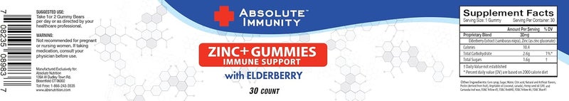 Absolute Nutrition Absolute ImmunityElderberry Gummy Bears to Maximize Your Potential with ZINC infussed Gummies Delicious  Potent Combo for Robust HealthThe Ultimate Immune Support Gummies for Adults  Kids 30ct - Image 2