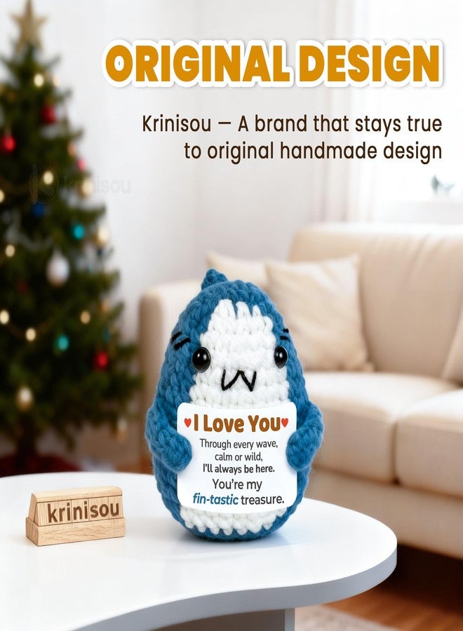 Krinisou Positive Crochet Animals Shark Gifts, I Love You Gifts for Her Him Daughter Son, Long Distance Relationship Gift Brithday Graduation Presents for Boyfriend Girlfriend Wife Husband - Image 2