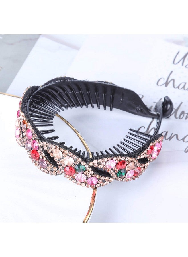 AWAYTR Rhinestone Hair Clip For Women 5Pack Halfballoon Nest Expanding Hairpin Girls Hair Claws Hair Bun Holders Accessories(5 Mixed Colors) - Image 4