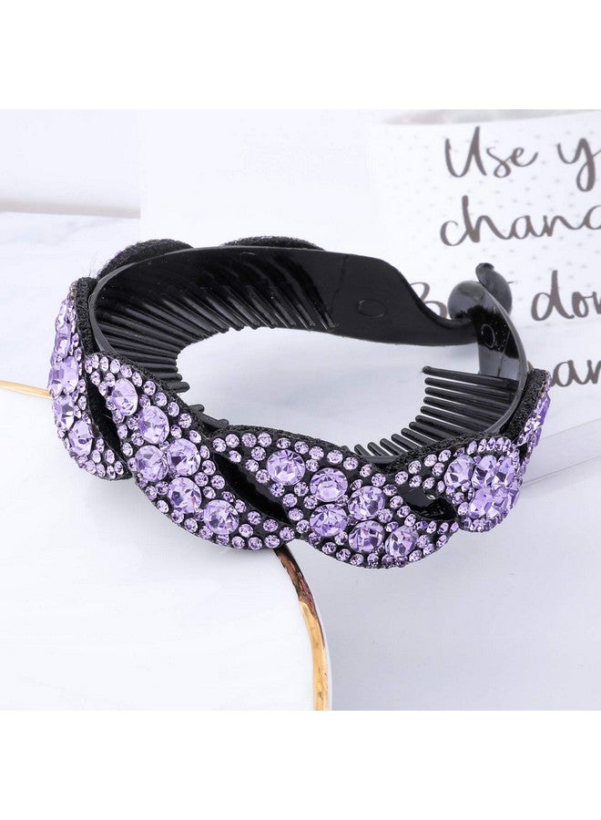 AWAYTR Rhinestone Hair Clip For Women 5Pack Halfballoon Nest Expanding Hairpin Girls Hair Claws Hair Bun Holders Accessories(5 Mixed Colors) - Image 5
