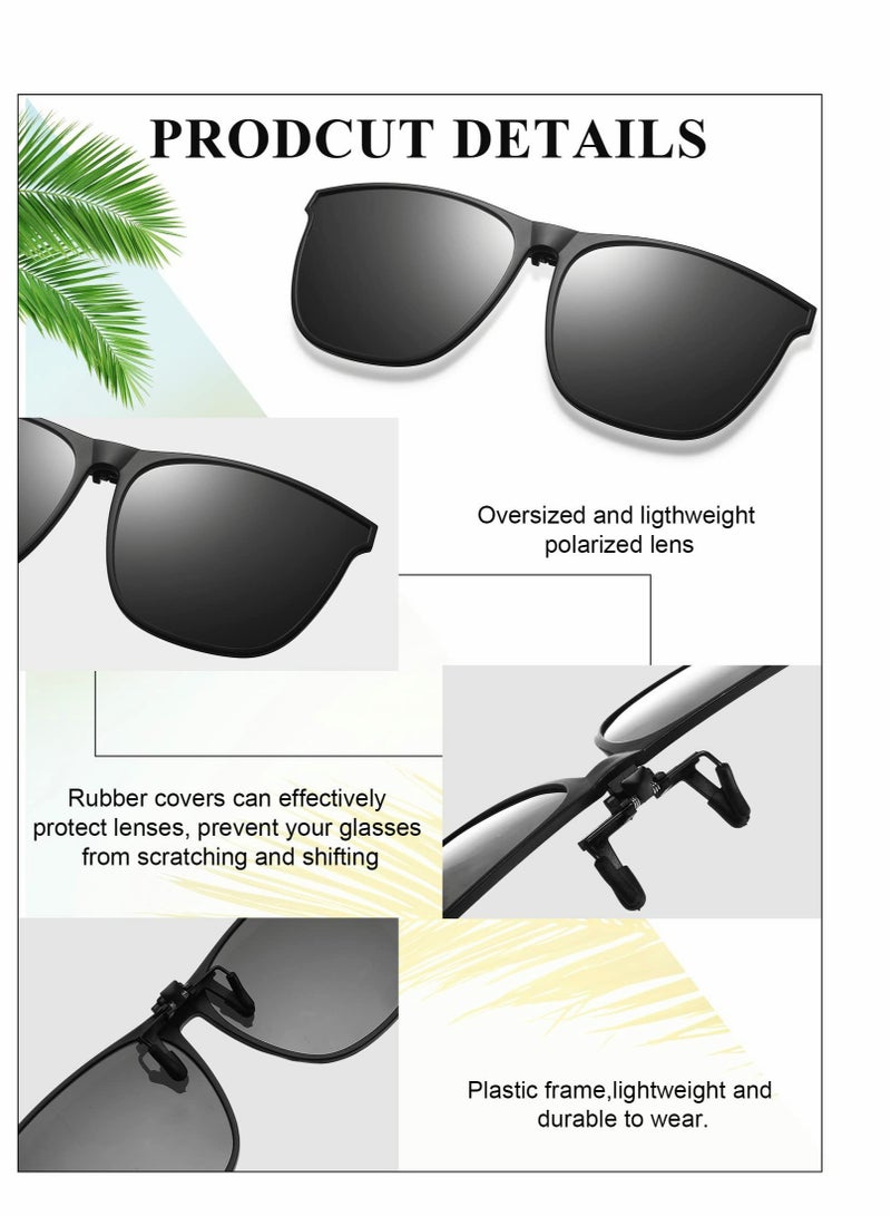 6 Pairs of Polarized Clip-on Sunglasses for Men and Women with Anti-glare TR90 Frame for Driving and High Definition Vision - Image 3