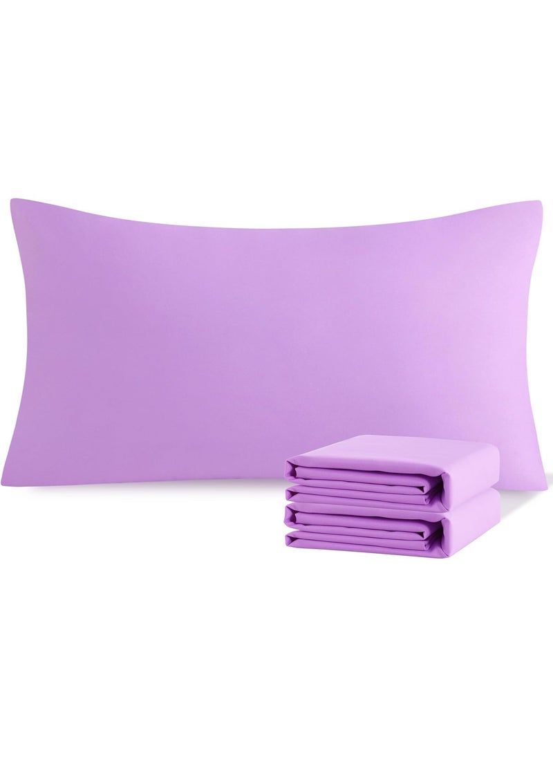 Signoola Basics Lightweight Super Soft Easy Care Microfiber Envelope Pillow cases, Pack of 2 pcs, 50 x 70 cm,Mauve color, Pillows Not Included. - Image 1