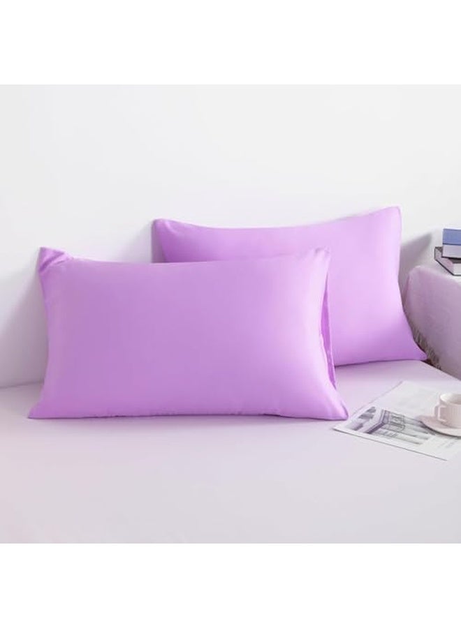 Signoola Basics Lightweight Super Soft Easy Care Microfiber Envelope Pillow cases, Pack of 2 pcs, 50 x 70 cm,Mauve color, Pillows Not Included. - Image 2