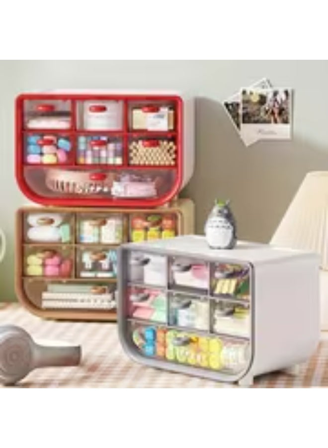 erorex 7-Drawer Desktop Storage Box with Dustproof Drawers - Heavy-Duty Plastic 7-Compartment Organizer Suitable for Home Office, Beauty Products, Jewelry, Makeup, Stationery - Space-Saving Shelf Organizer - Image 2