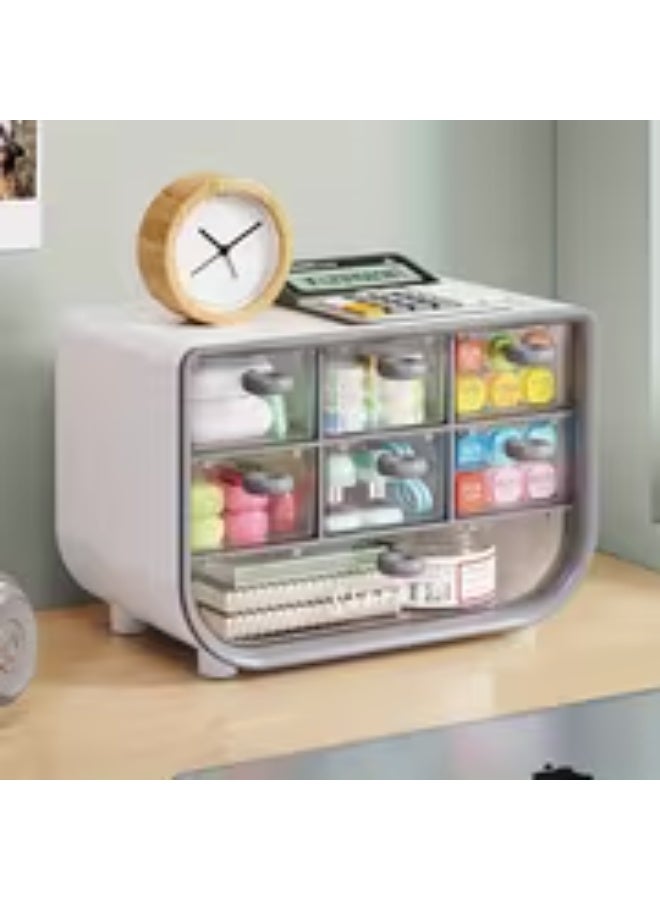 erorex 7-Drawer Desktop Storage Box with Dustproof Drawers - Heavy-Duty Plastic 7-Compartment Organizer Suitable for Home Office, Beauty Products, Jewelry, Makeup, Stationery - Space-Saving Shelf Organizer - Image 1