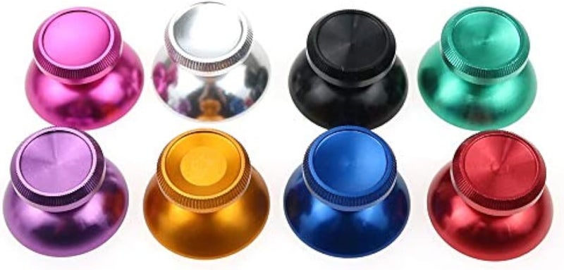 2pcs Aluminum Metal 3D Analog Joystick Stick Grip Cap Thumbstick Replacement Repair for Xbox 360 Xbox360 Controller (Green)