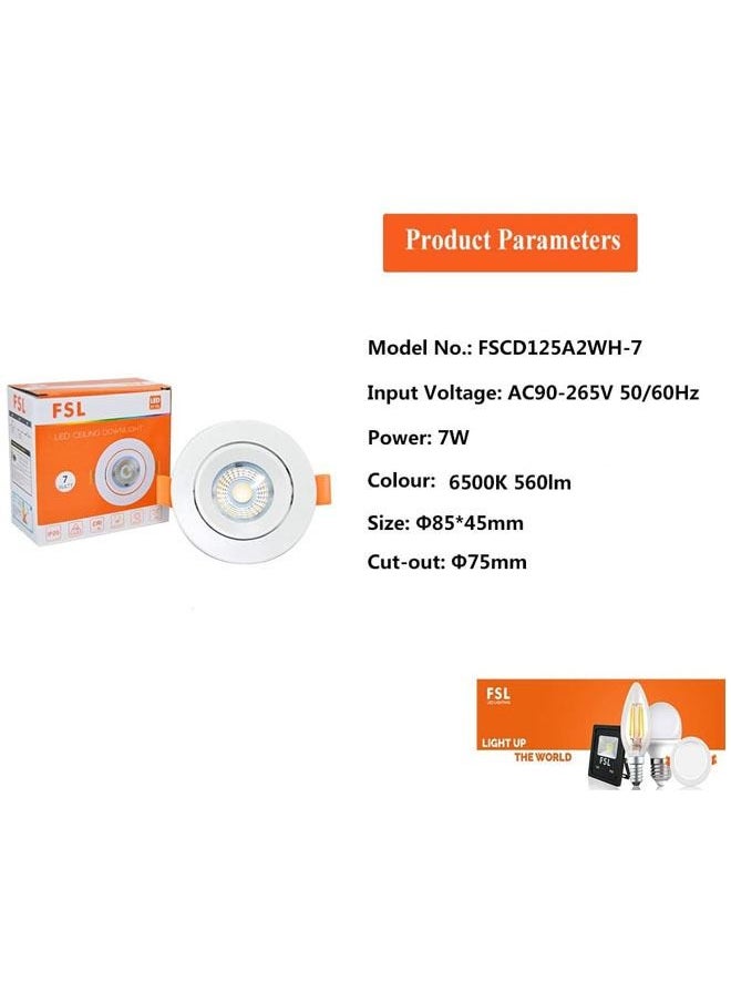 FSL كشاف سقف LED FSL 7 وات أبيض 6500 كلفن 10 قطع  - Image 3