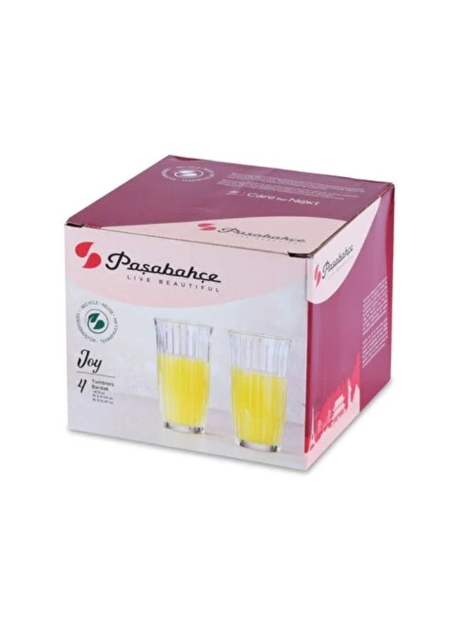 Paşabahçe Pasabahce Joy Tumbler 475cc – 4-Piece Large Drinking Glass Set GB - Image 3