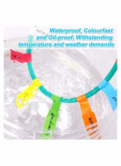 Y&D 24 Sheet Colorful Waterproof Cord Labels Tags Write on Stickers Tear Resistant Flexible Computer Color Markers Identification for Laser Printer Work Home School  - Image 4