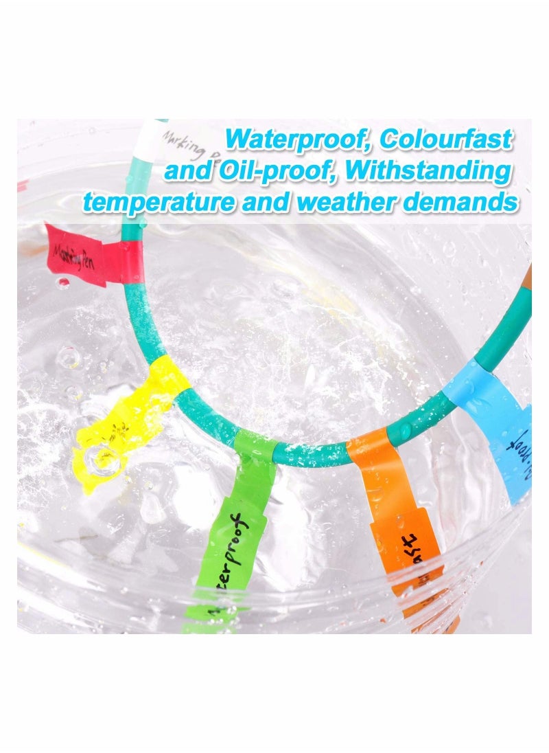 Y&D 24 Sheet Colorful Waterproof Cord Labels Tags Write on Stickers Tear Resistant Flexible Computer Color Markers Identification for Laser Printer Work Home School  - Image 4