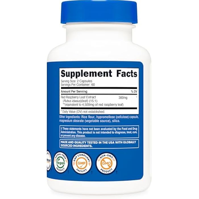 Nutricost Red Raspberry Leaf Extract 120 Capsules for 60 Servings Per Bottle - Vegan Supplement, GMO Free and Gluten Free - Image 5