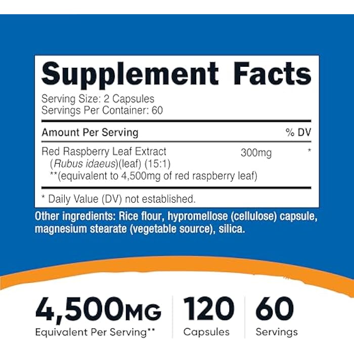 Nutricost Red Raspberry Leaf Extract 120 Capsules for 60 Servings Per Bottle - Vegan Supplement, GMO Free and Gluten Free - Image 2