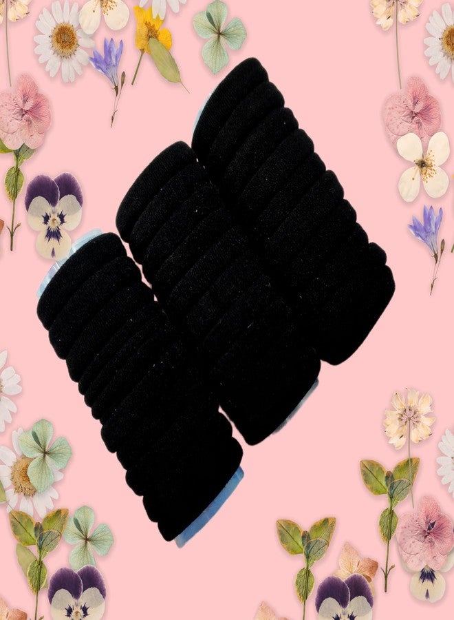 Shri Pack of 30 Soft Premium Elastic Streatchable non Slipy Hair Rubber Bands Ponytail Holders Hair Accessoires for Girls & Women (Black) - Image 1