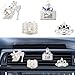 UHANBUT 4PCS Bling Car Air Vent Clip Crystal Rhinestone Heels Bag Crown Perfume Bottle Dashboard Air Vent Trim Clips Car Interior Outlet Diffuser Decoration Accessory for Women Silver - Image 2