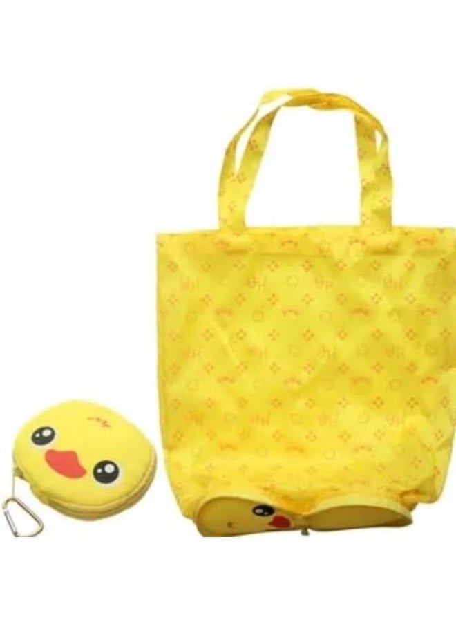 Reusable Shopping Bag - Foldable and Convert to Medallion - Eco-Friendly Grocery Bag with Lovely Cartoon Shapes  - Image 1