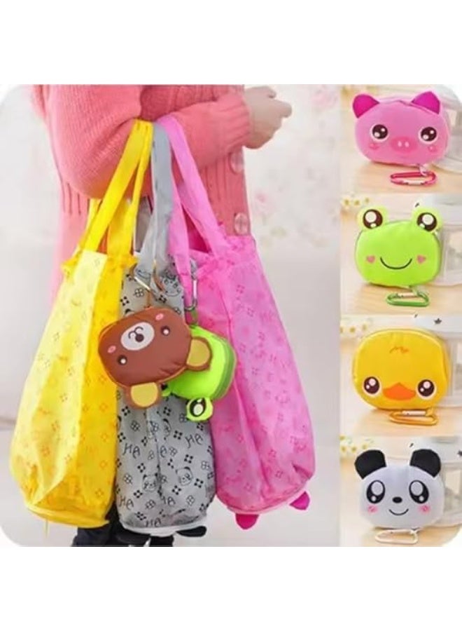 Reusable Shopping Bag - Foldable and Convert to Medallion - Eco-Friendly Grocery Bag with Lovely Cartoon Shapes  - Image 4