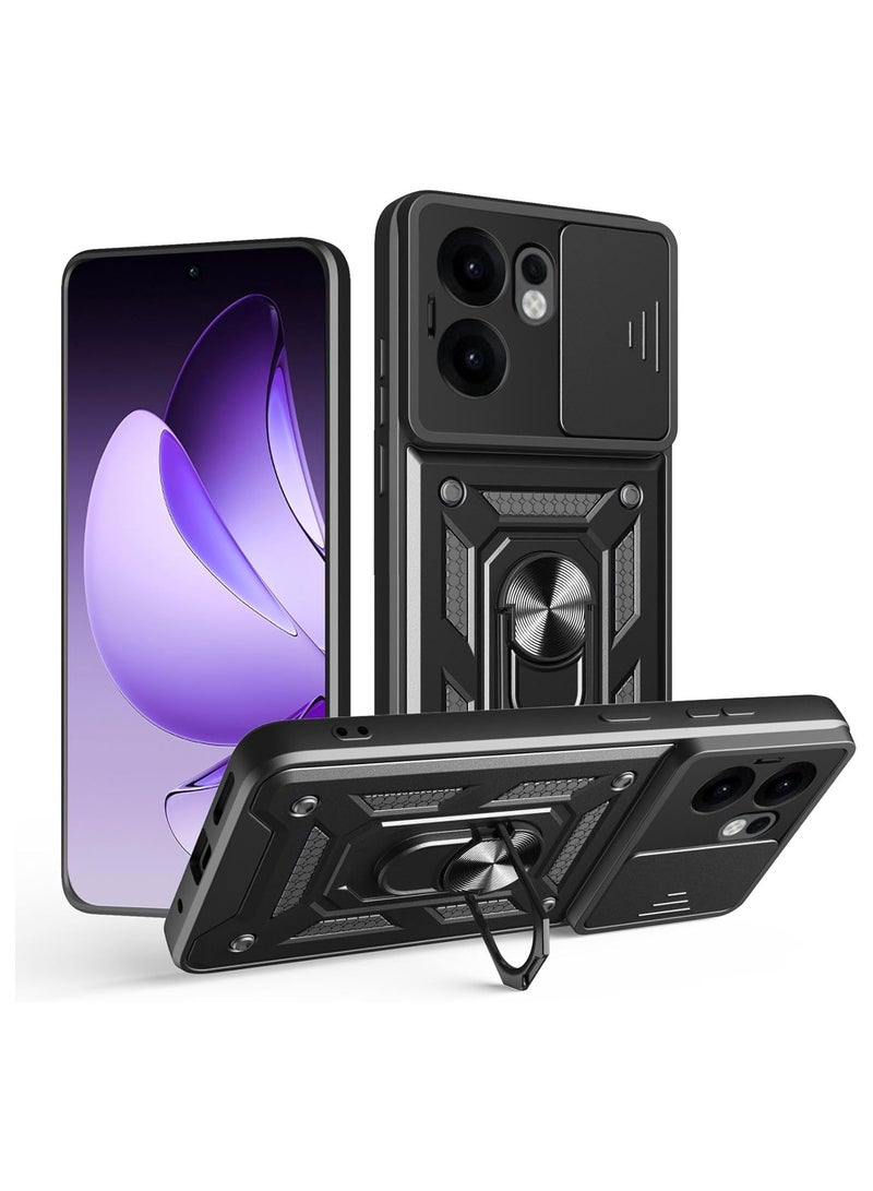 جراب oppo reno 13f كام شيلد مقاوم للصدمات والخدوش حماية كاملة بتصميم جذاب مع غطاء للكاميرا وحلقة معدنية متعددة الوظائف لهاتف اوبو رينو 13 اف (oppo reno 13f cover)