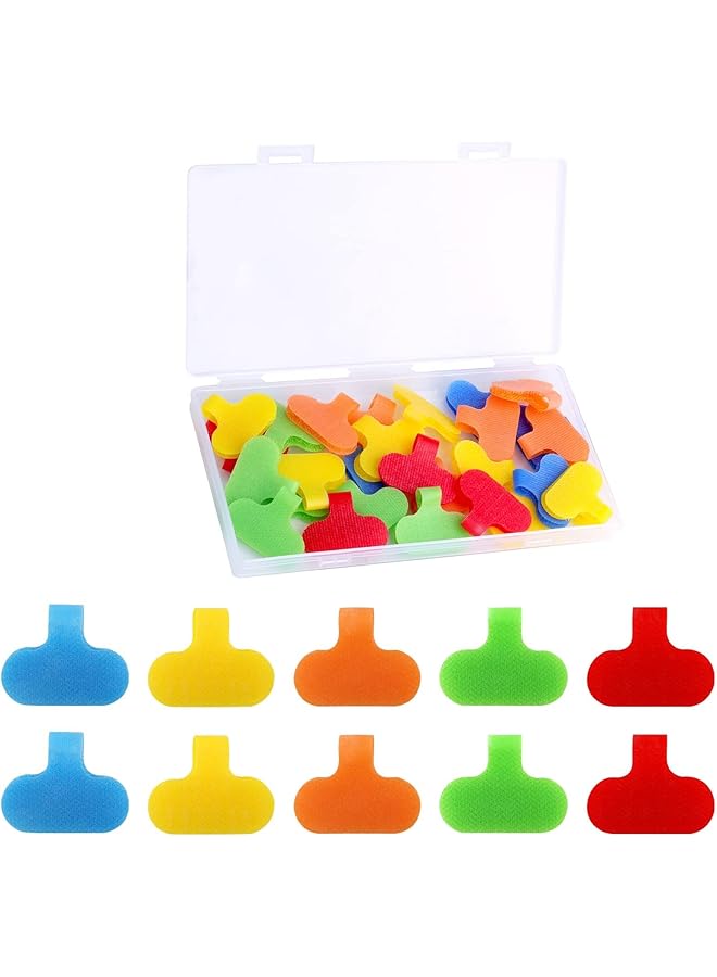 promass 30 Pcs Reusable Write On Cord Labels, Cable Tags for Electronics, Computers, Cable Management and Identification, 5 Colors - Image 1