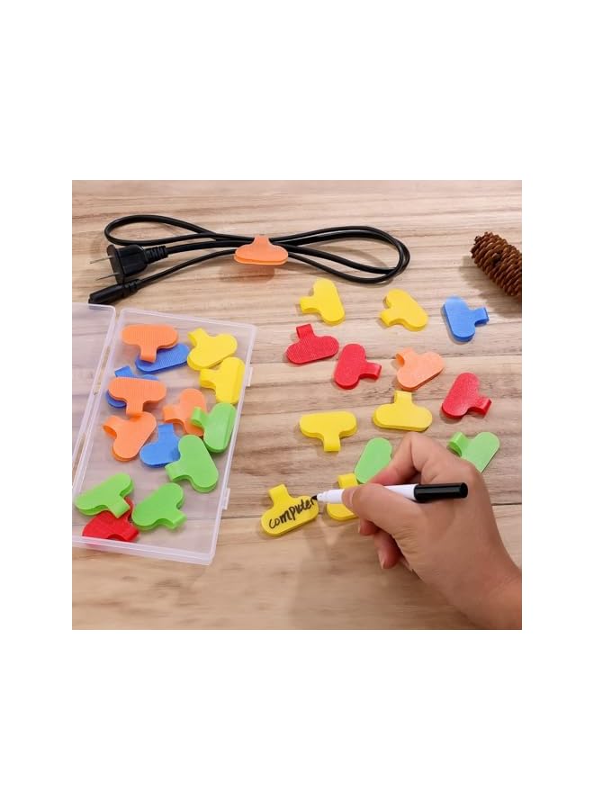 promass 30 Pcs Reusable Write On Cord Labels, Cable Tags for Electronics, Computers, Cable Management and Identification, 5 Colors - Image 5