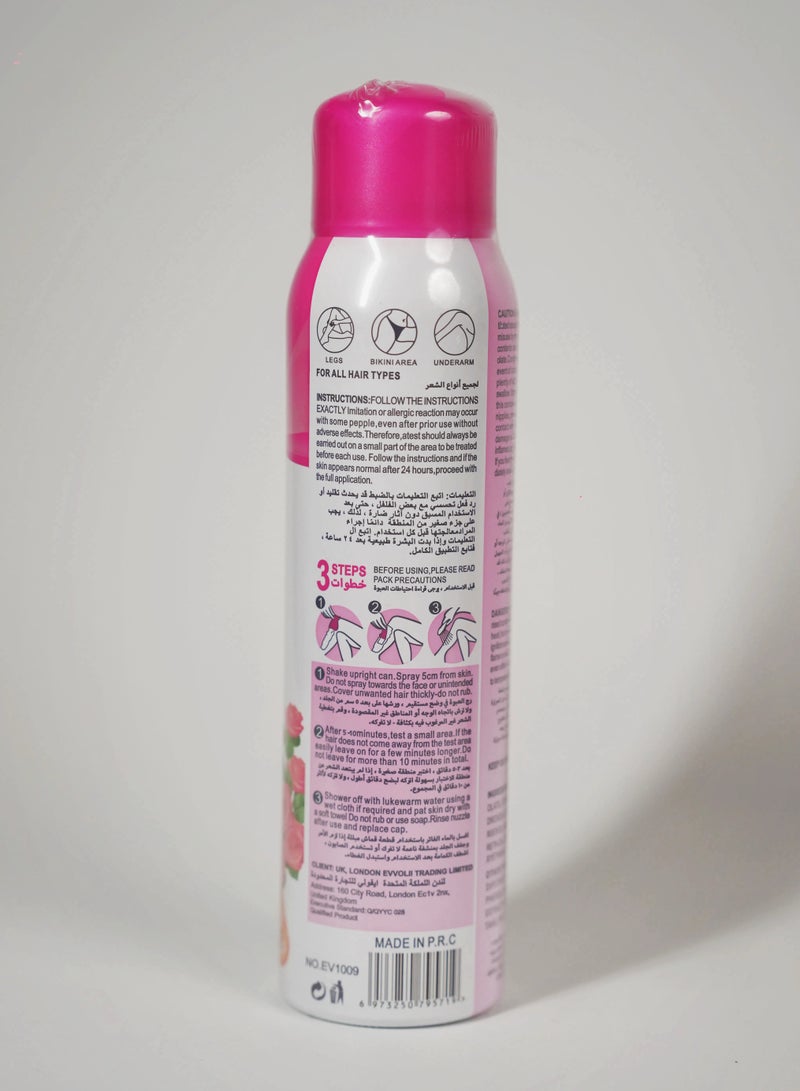 evvoli رذاذ إزالة الشعر للنساء والرجال، مزيل شعر لطيف بدون تهيج للإبط، الذراع، الظهر، الصدر، والساقين، مناسب لجميع أنواع البشرة - روز وفيتامين E - Image 2
