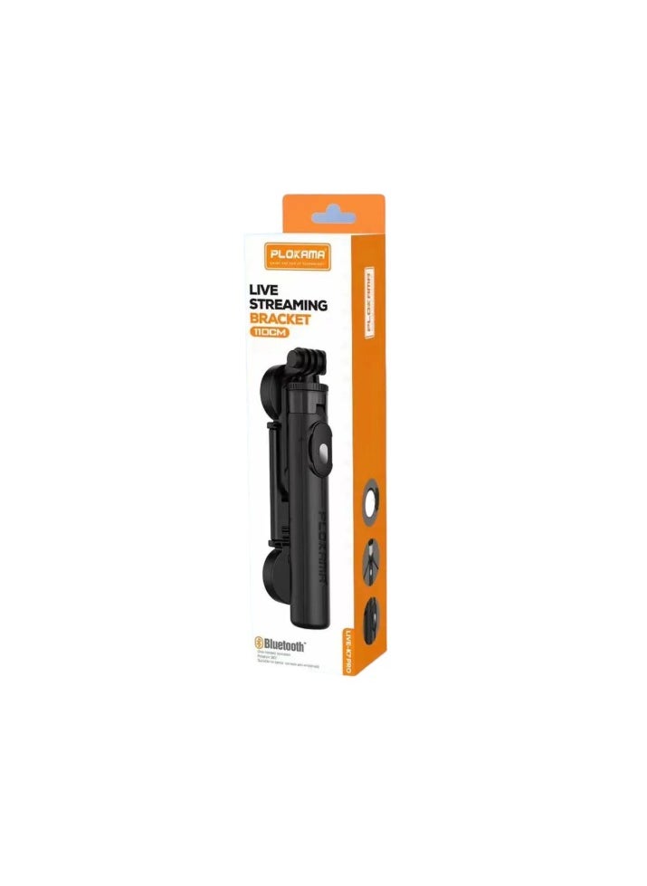 PLOKAMA - Selfie Stick110cm,Lightweight Extendable Tripod Stand with Wireless Remote and LED Light Compatible with iPhone 15 14 13 12 Pro Xs Max - Image 1