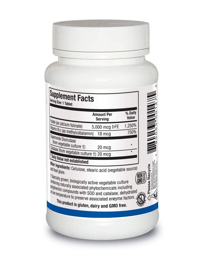 BIOTICS Research Folate 5 Plus High Potency Folate With B12. Methyl Support. 5 Milligram Natural And Whole Food Form Of Folate 18 B12 Pregnancy Nutrition Energy Support. Healthy Skin. 120 Tabs  - Image 3